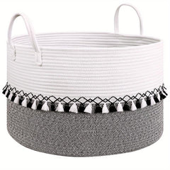 Large Cotton Rope Laundry Basket with Handles