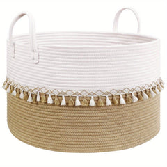 Large Cotton Rope Laundry Basket with Handles