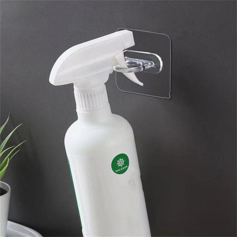 5pcs Bathroom Adhesive Ring Curtain Rod Hook Holder Organizer Hook Hanger