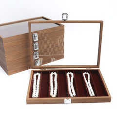 Wooden 10 Slot Jewelry Box Walnut Storage Organizer with Lid