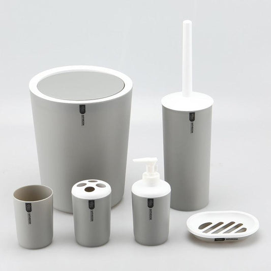6-Piece Plastic Bathroom Accessory Set