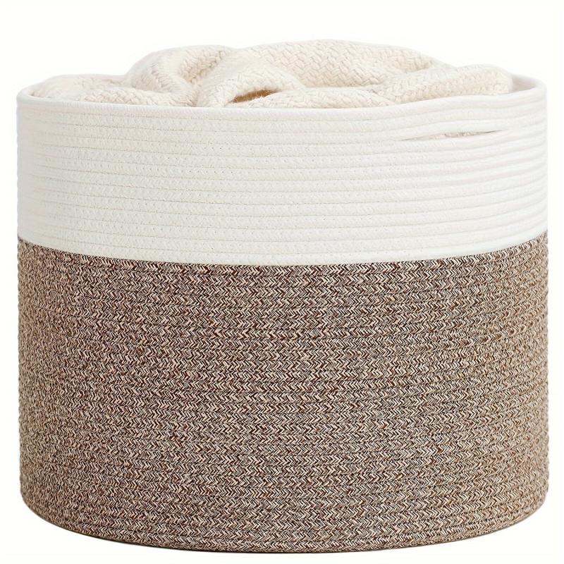 Large Rope Woven Basket 40X40X35cm Baby Laundry Blanket Storage Organizer