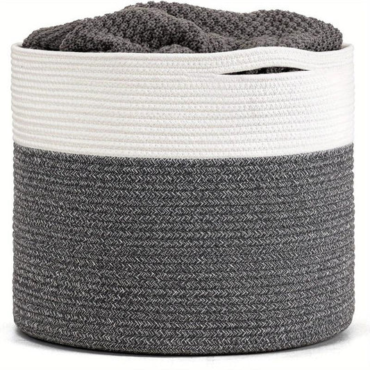 Large Rope Woven Basket 40X40X35cm Baby Laundry Blanket Storage Organizer