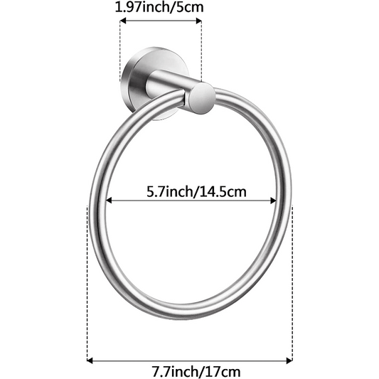 Stainless Steel Bathroom Towel Ring Wall Mounted Heavy Duty Holder