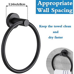 Stainless Steel Bathroom Towel Ring Wall Mounted Heavy Duty Holder