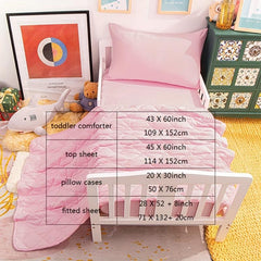 Soft and Cozy Pink Toddler Bedding Set - 4 Piece