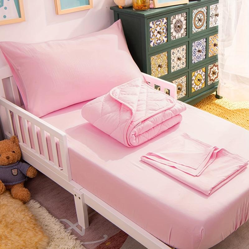 Soft and Cozy Pink Toddler Bedding Set - 4 Piece