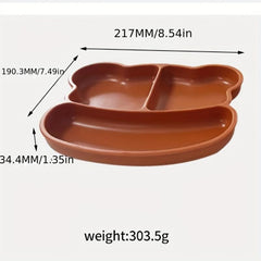 Bear Dinner Plate Set Baby Food Supplement Bowl Spoon Divided Cartoon 8pcs