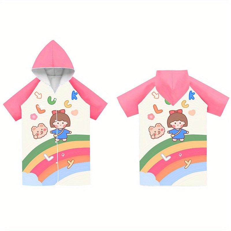 Kids Quick-Drying Hooded Beach Towel Absorbent Bathrobe for Boys and Girls