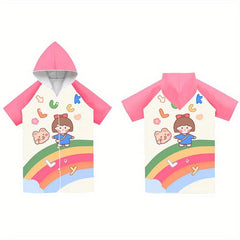 Kids Quick-Drying Hooded Beach Towel Absorbent Bathrobe for Boys and Girls
