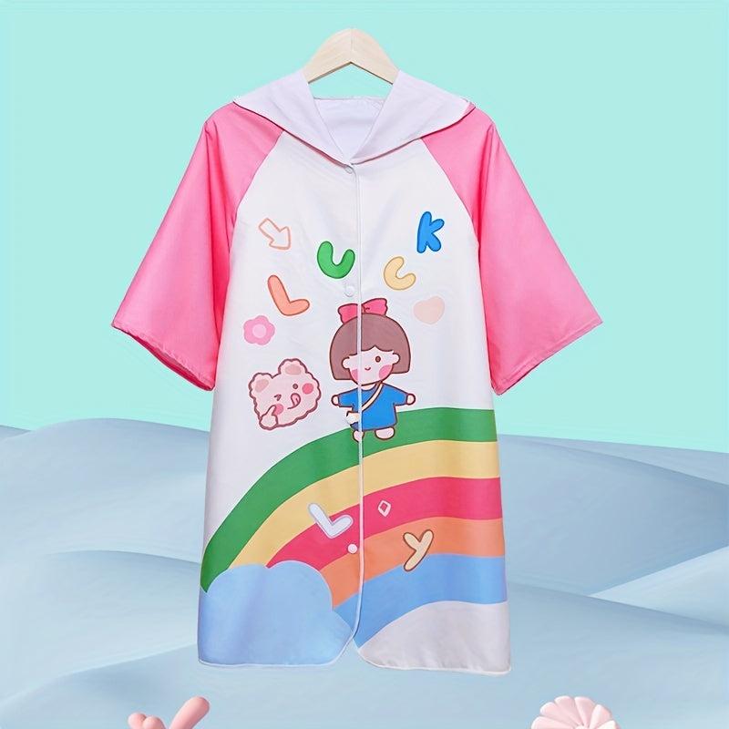Kids Quick-Drying Hooded Beach Towel Absorbent Bathrobe for Boys and Girls