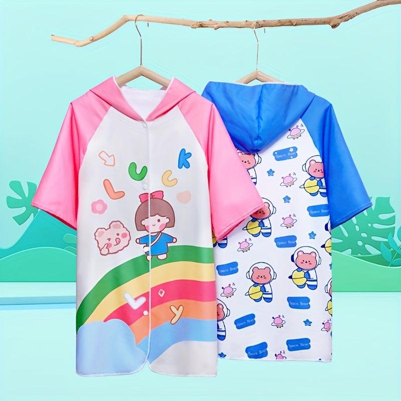 Kids Quick-Drying Hooded Beach Towel Absorbent Bathrobe for Boys and Girls