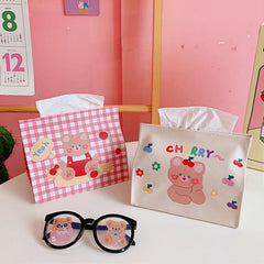 Waterproof Smiley Cookie Bear Tissue Storage Box for Home