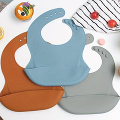 Silicone Bibs for Babies 6 Months Waterproof Easy To Clean Bibs