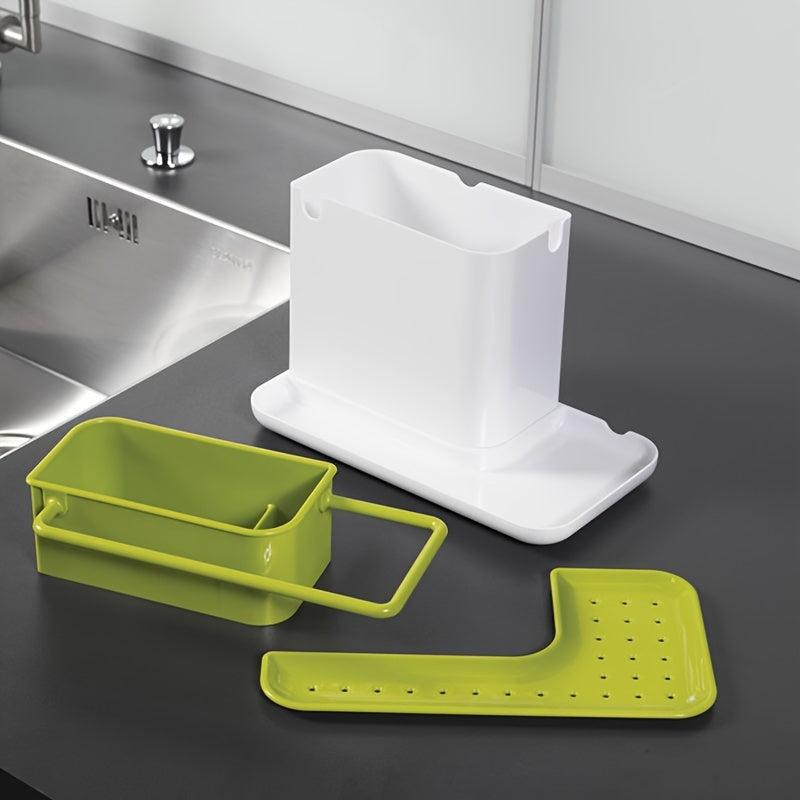 Kitchen Sink Sponge Holder Soap Dish Rack Drain Storage Dishcloth Rack