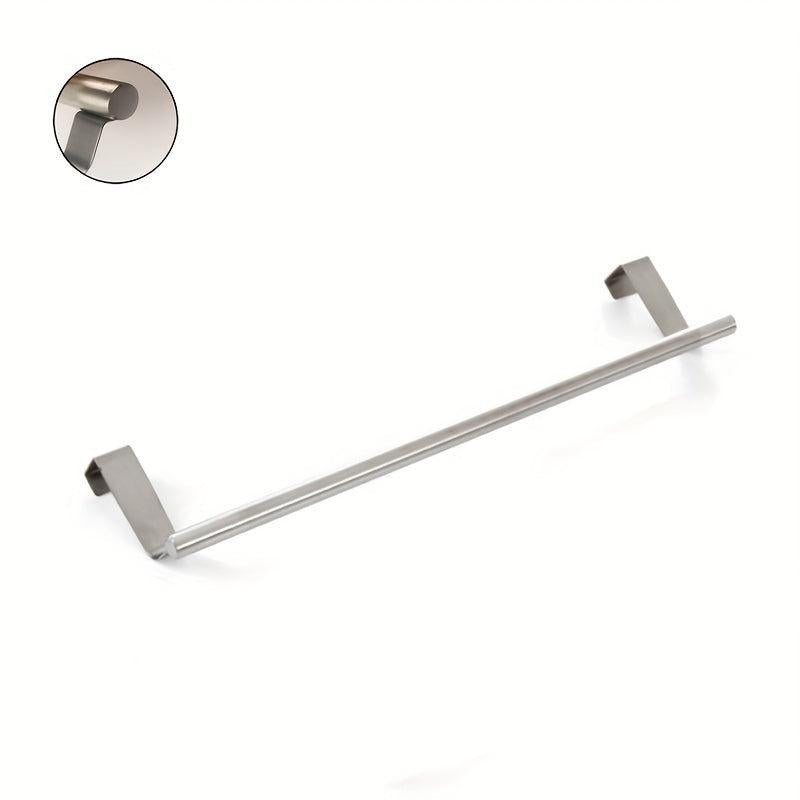 Stainless Steel Over Door Towel Rack Holder Bathroom Kitchen Cabinet Shelf Hook