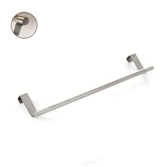 Stainless Steel Over Door Towel Rack Holder Bathroom Kitchen Cabinet Shelf Hook