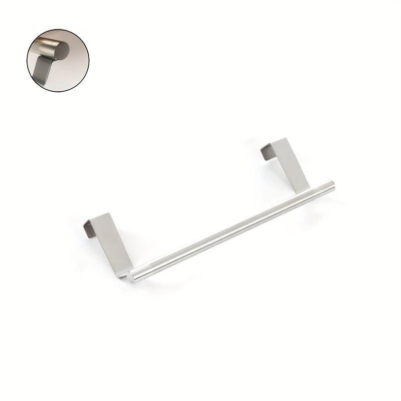 Stainless Steel Over Door Towel Rack Holder Bathroom Kitchen Cabinet Shelf Hook