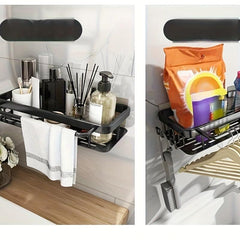 Adhesive Wall Organizer for Kitchen Hanging Rack with Hooks