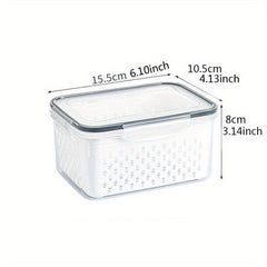 Multifunctional Double Layer Food Storage Containers with Draining Lids