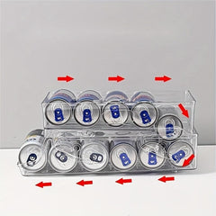 Portable Refrigerator Organizer Bin and Can Dispenser