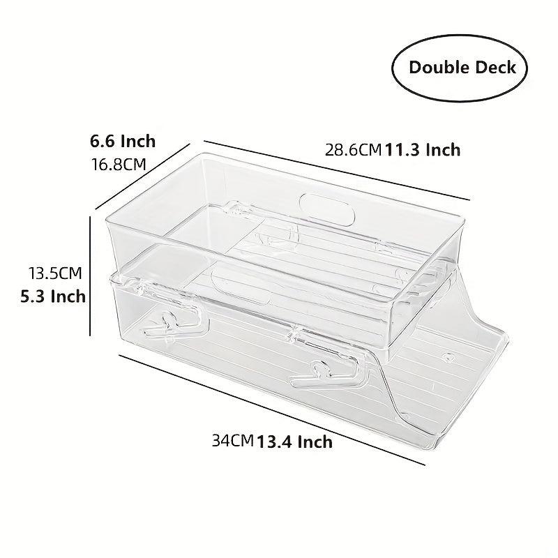Portable Refrigerator Organizer Bin and Can Dispenser