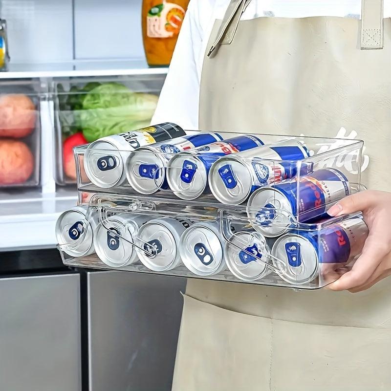 Portable Refrigerator Organizer Bin and Can Dispenser