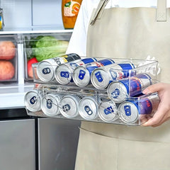Portable Refrigerator Organizer Bin and Can Dispenser