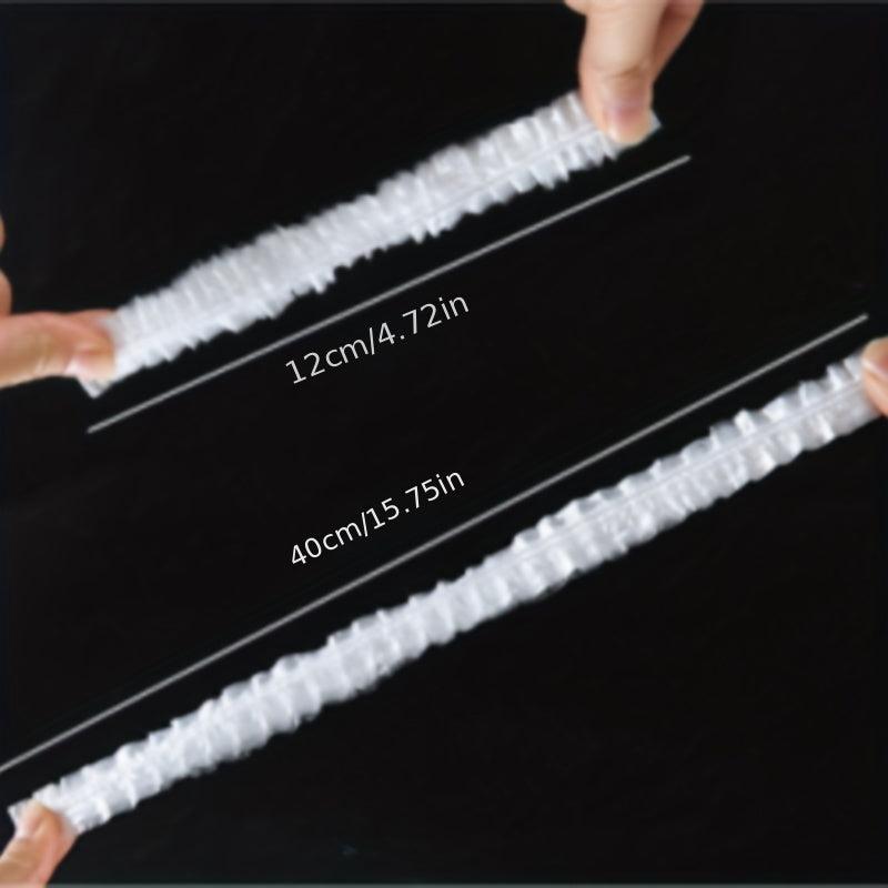 100pcs Disposable Plastic Wrap for Food Storage with Elastic Closure
