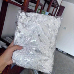 100pcs Disposable Plastic Wrap for Food Storage with Elastic Closure