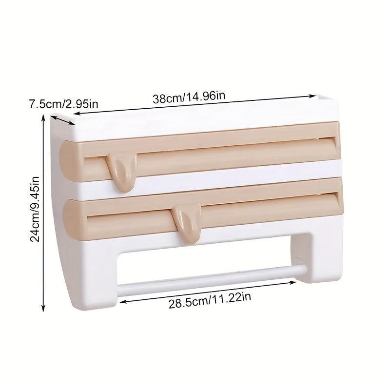 3-in-1 Kitchen Roll Dispenser with Cutter for Smooth Cutting Edges