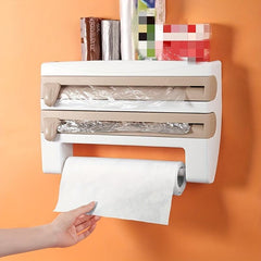 3-in-1 Kitchen Roll Dispenser with Cutter for Smooth Cutting Edges
