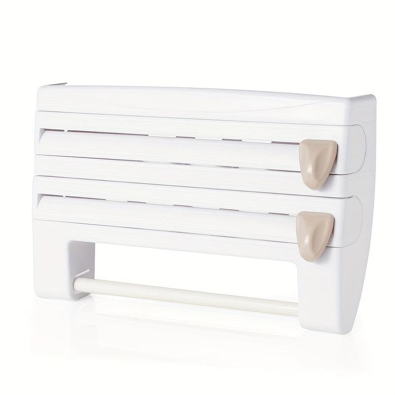 3-in-1 Kitchen Roll Dispenser with Cutter for Smooth Cutting Edges