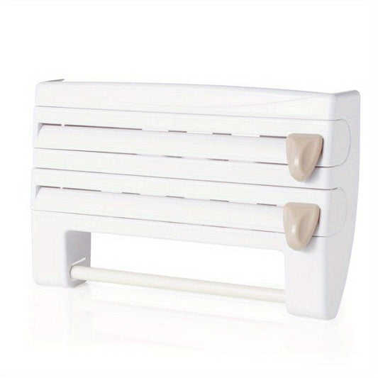 3-in-1 Kitchen Roll Dispenser with Cutter for Smooth Cutting Edges