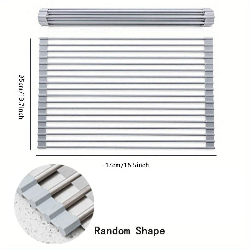 Foldable Stainless Steel Dish Rack for Kitchen Sink Counter