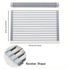 Foldable Stainless Steel Dish Rack for Kitchen Sink Counter