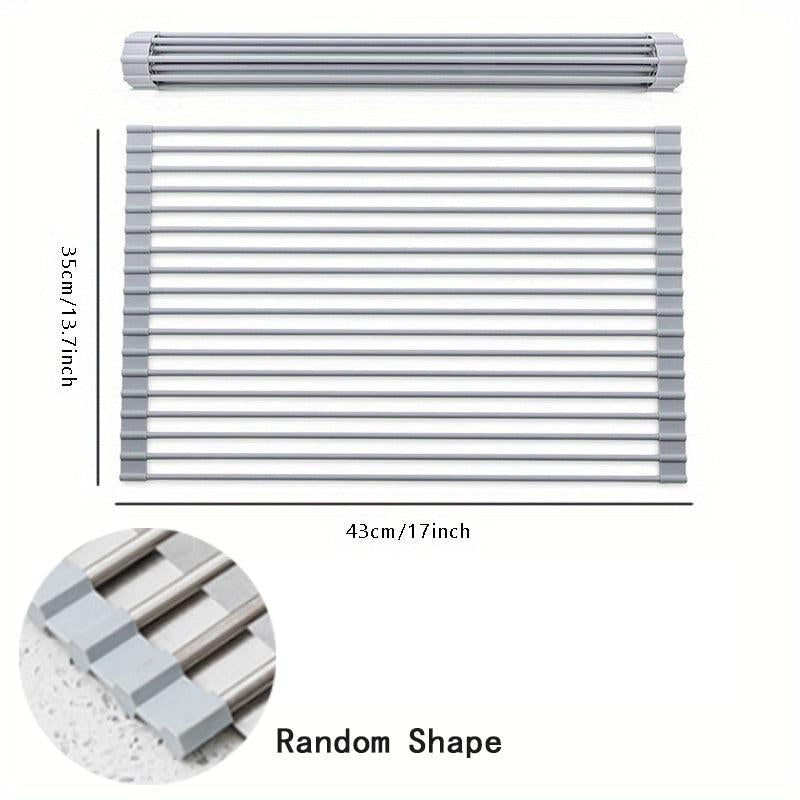 Foldable Stainless Steel Dish Rack for Kitchen Sink Counter