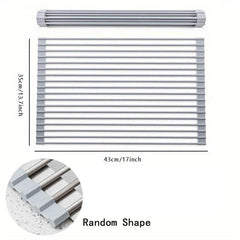 Foldable Stainless Steel Dish Rack for Kitchen Sink Counter