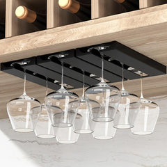 Wine Cup Hanging Rack Glass Holder Under Shelf No Drill