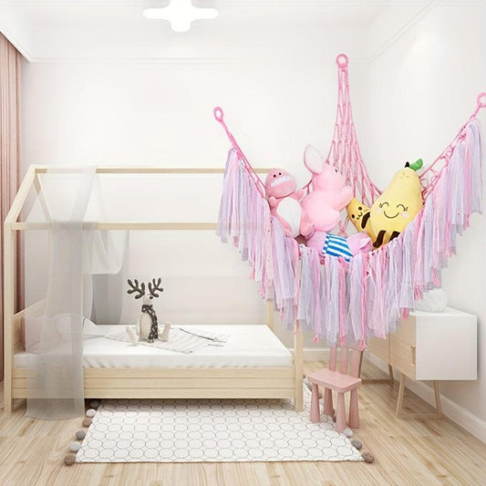 Triangle Toy Net Pocket Plush Toy Placement Hammock Net