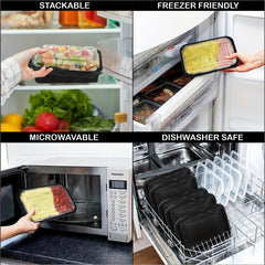 10-Pack DingDongJi 1 Grid Meal Prep Container Lunch Box Microwave Safe Leakproof