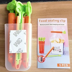 5pcs Cartoon Carrot Sealing Clip Milk Powder Snack Clip