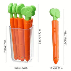 5pcs Cartoon Carrot Sealing Clip Milk Powder Snack Clip
