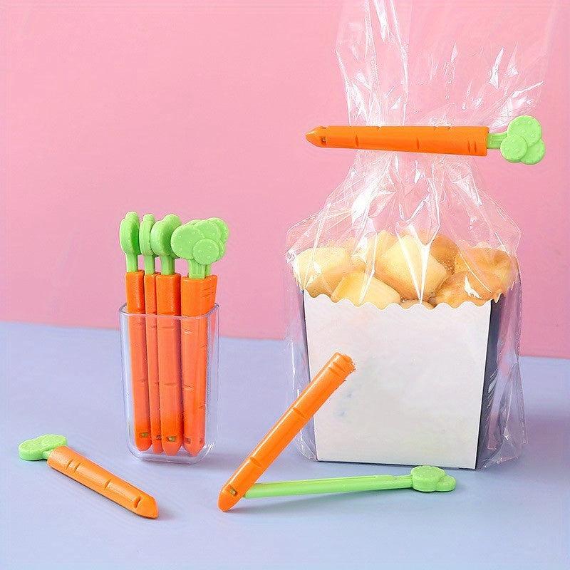 5pcs Cartoon Carrot Sealing Clip Milk Powder Snack Clip