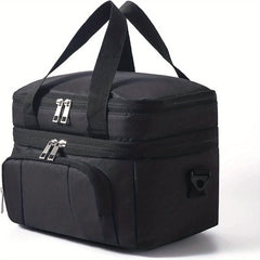 Leakproof Insulated Lunch Bag, Double Deck Lunch Box with Adjustable Strap
