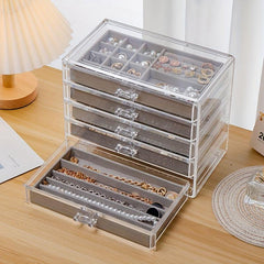 5 Layer Large Capacity Transparent Jewelry Box Organizer Drawer