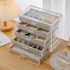 5 Layer Large Capacity Transparent Jewelry Box Organizer Drawer