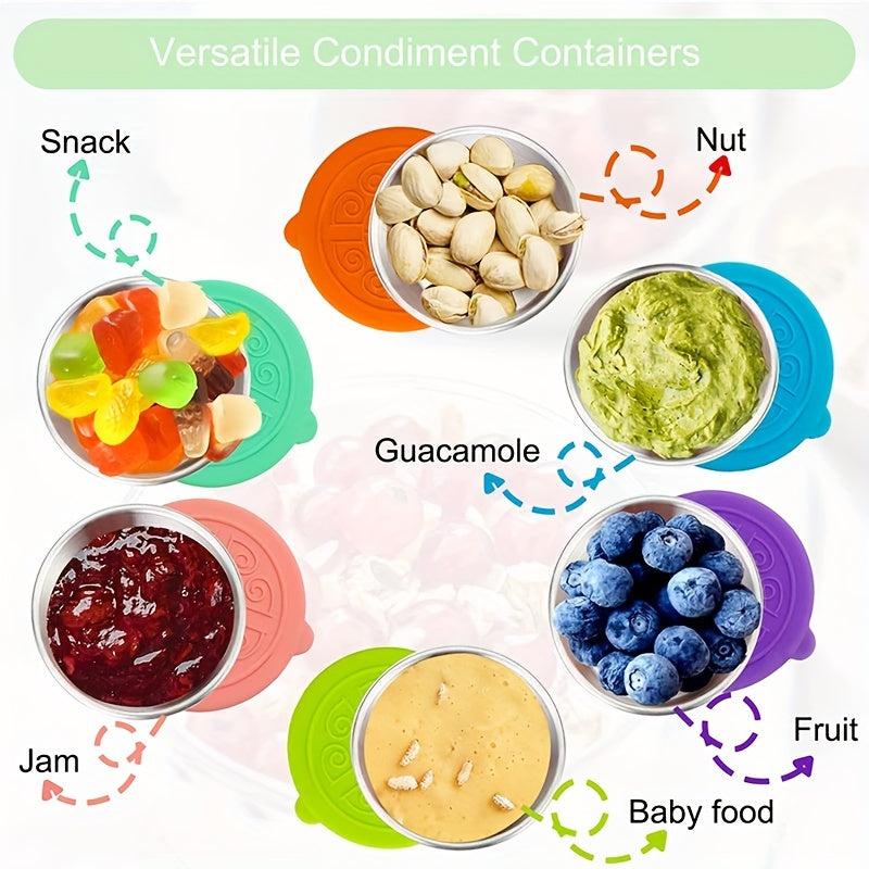 Leakproof Stainless Salad Dressing Containers w/ Silicone Lids - Reusable