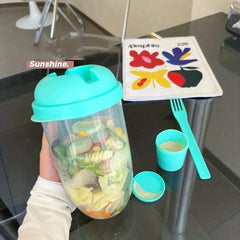 Portable Breakfast Cup Cereal Nut Yogurt Salad Container with Fork