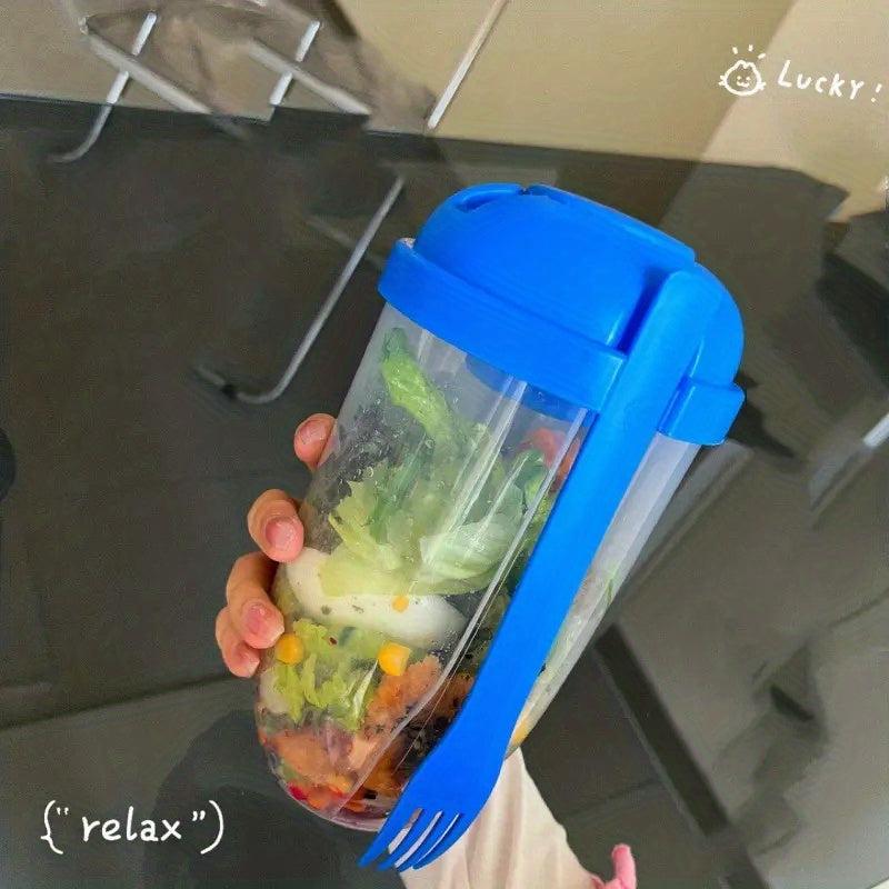 Portable Breakfast Cup Cereal Nut Yogurt Salad Container with Fork